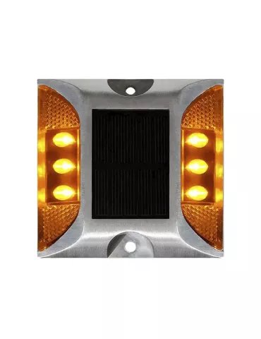 Tachas solares sin vástago amarillas