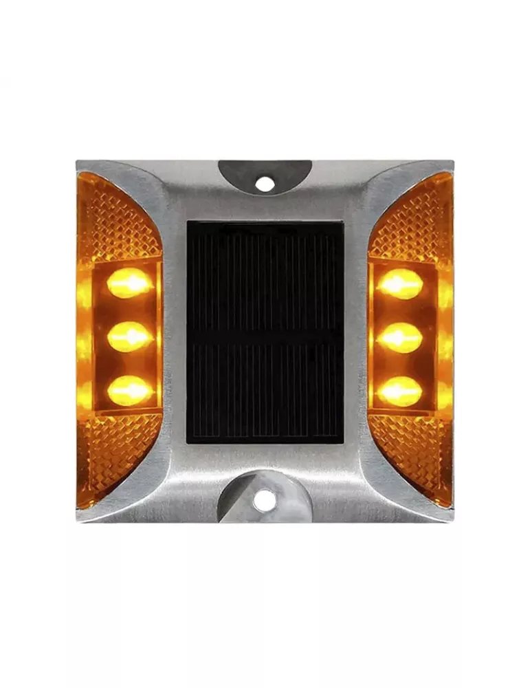 Tachas solares sin vástago amarillas